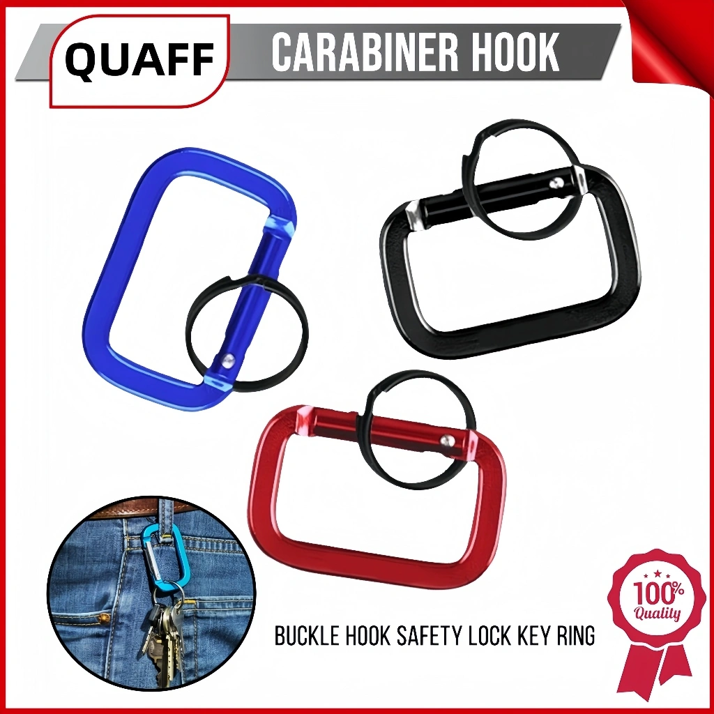 Kait dan Cincin Carabiner Persegi kuat dan tahan aus bantalan beban karabiner climbing