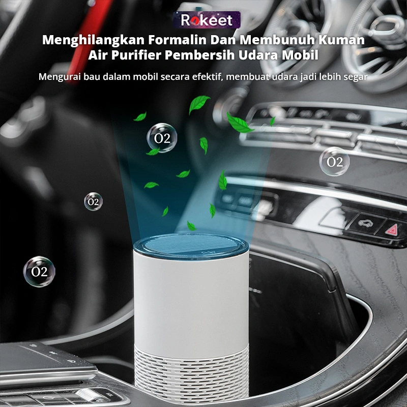 Rokeet Smart Air Purifier Portable 2 in 1 With Diffuser Aromatherapy Penyaring Udara Mobil Ruangan Serbaguna
