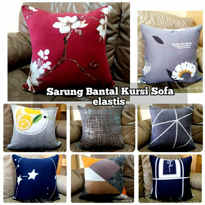 Sarung Bantal Kursi Sofa motif minimalis elastis dingin 40×40 45×45 50×50