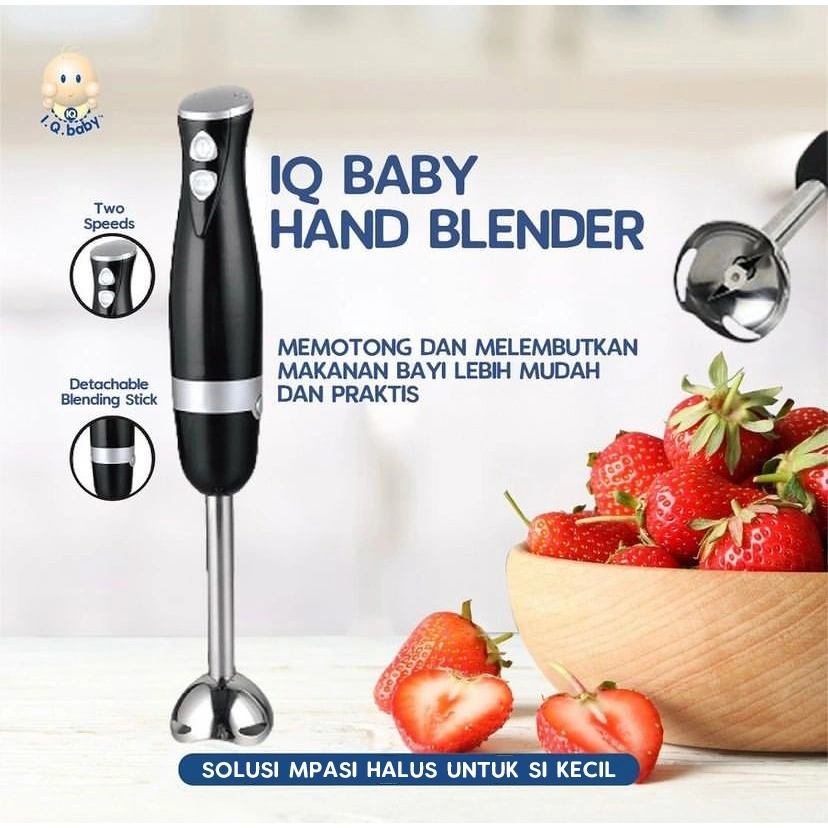I.Q. BABY Hand Blender | Food Processor | Mesin Pencincang Makanan | Food Processor MPASI | Food Prosesor | Hand Blender MPASI Bayi | Hand Blender Portabel BPA Free Stainless Steel | Multifungsi Blender Blender Genggam Listrik Tangan Stainless Steel Hand
