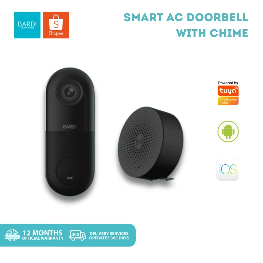 BARDI Smart Door Bell Wireless Camera with Chime Doorbell Kamera Bel Rumah Tanpa Kabel Wifi Tuya