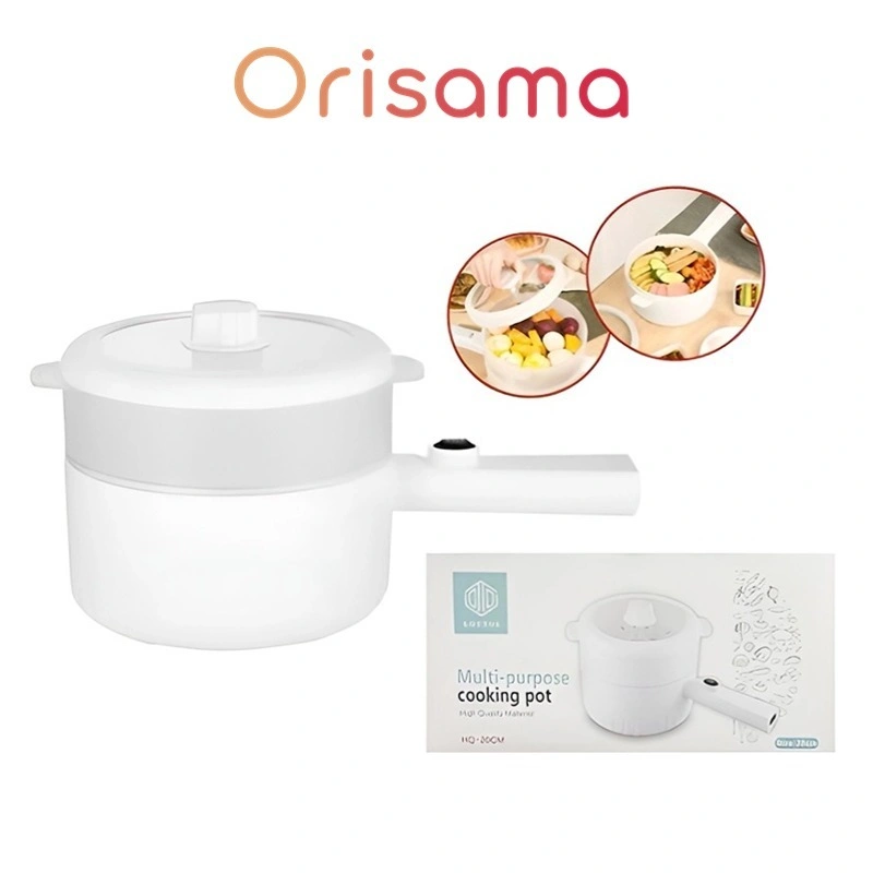 Panci Listrik Lapisan Keramik Anti-Lengket Electric Pot Portable