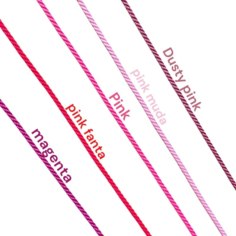 Tali Ulir Warna PINK DUSTY panjang 1 meter tebal 1mm 2mm 3mm