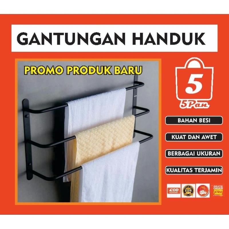 Gantungan baju besi tempel dinding 3 susun/ Gantungan Baju/ Gantungan serbaguna