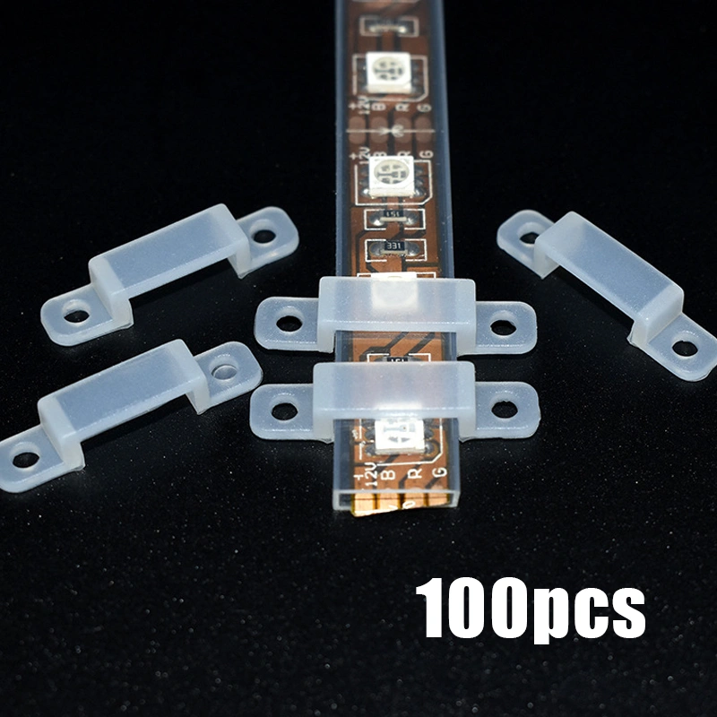100pcs Klip Led Silikon Klem Led Strip Led Strip Lights Clamp Klem Lampu Led Strip Selang Dengan Sekrup