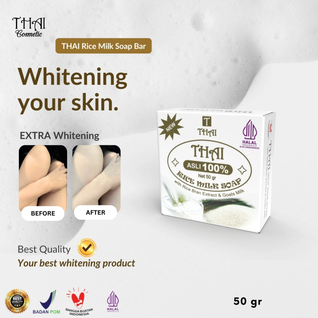Thai Rice Milk Soap Bar 50gr - Sabun Batang Susu Beras & Pencerah Kulit