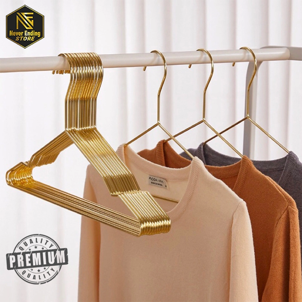 Hanger kawat stainless 10pcs Gantungan Baju Aesthetic Premium Quality
