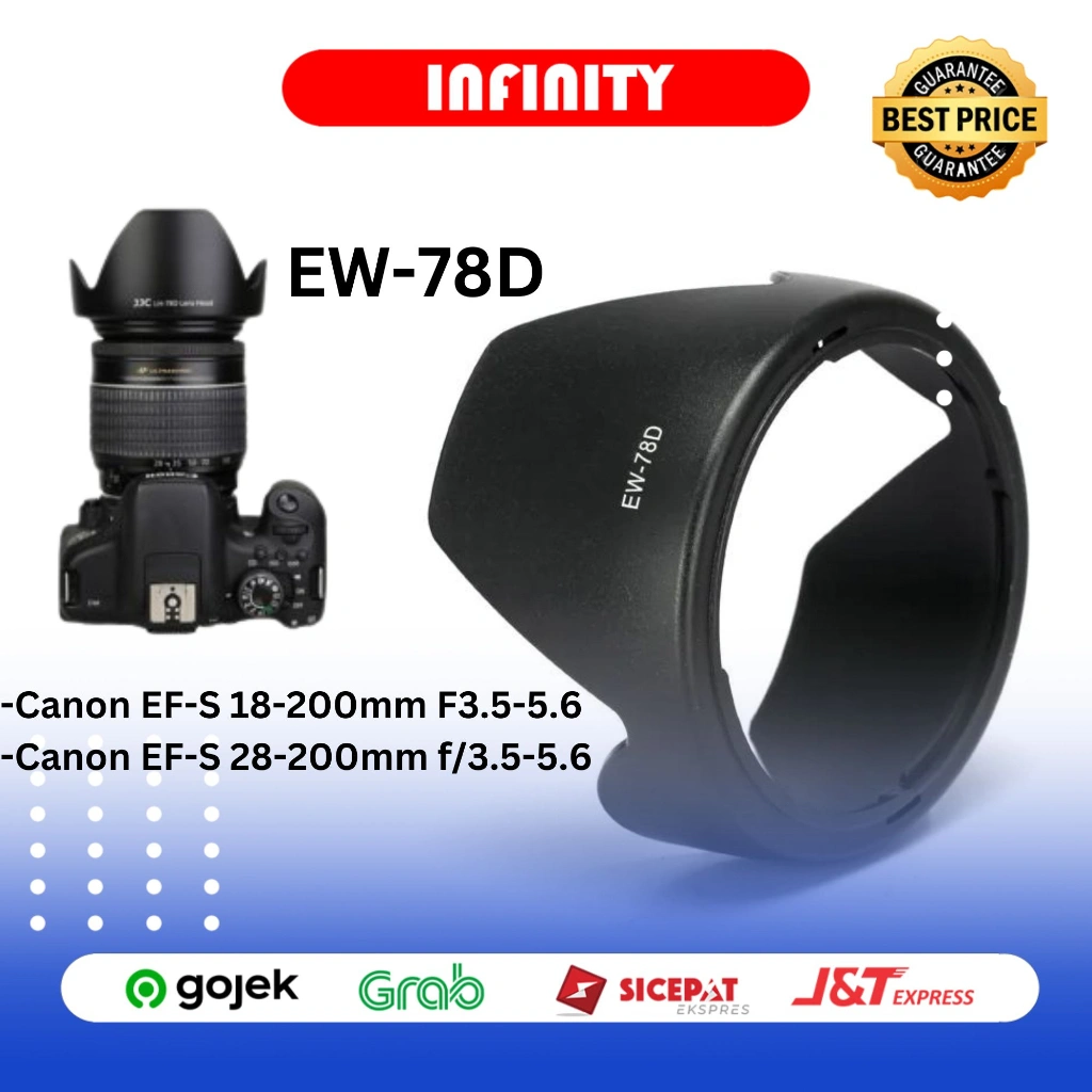 Lens Hood EW 78D EW-78D for Canon 18-200 28-200mm