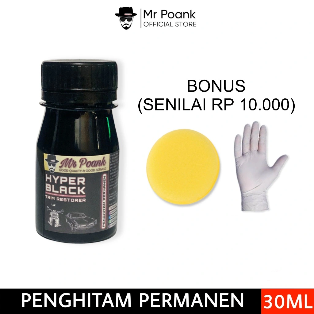 Mr Poank Penghitam Body Motor Mobil Permanen Trim Dashboard Body Kasar Kulit Jeruk 30ml