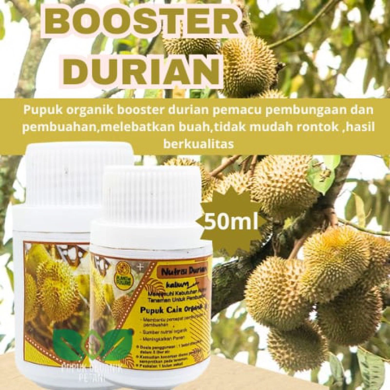 Pupuk organik pelebat durian cair booster pemacu pertumbuhan bunga dan buah agar tumbuh lebat pupuk cair pelebat buah durian tumbuh subur 50 ml
