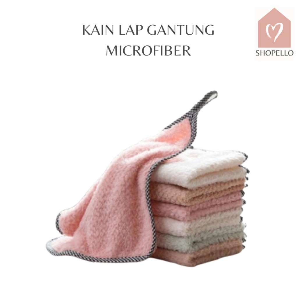 Shopello Kain Lap Dapur Dengan Tali Gantung Bahan Microfiber Anti Minyak