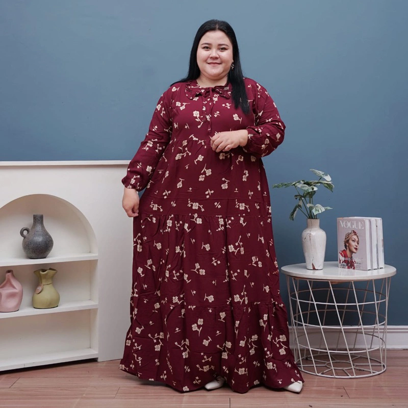 MIDI DRESS MOTIF BUNGA JUMBO BAHAN RAYON TERBARU BUSUI FRIENDLY BISA COD GAMIS RAYON MAXI HOMEDRESS KEKINIAN MUAT BB 100 KG LD 120 130 GAMIS LEBARAN IBU HAMIL MENYUSUI HOMEDRESS PEKALONGAN KEKINIAN RAYON VISCOSE TEBAL ANTI TERAWANG ADEM