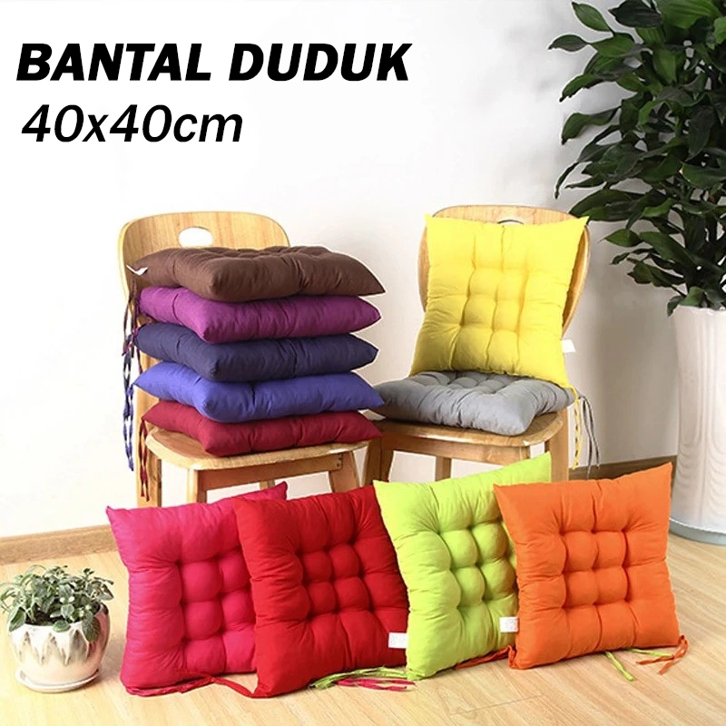 Bantal Duduk Kotak Polos 40x40 CM Tebal Empuk Bantal Alas Duduk Lesehan Mobil Kantor Chair Pillow