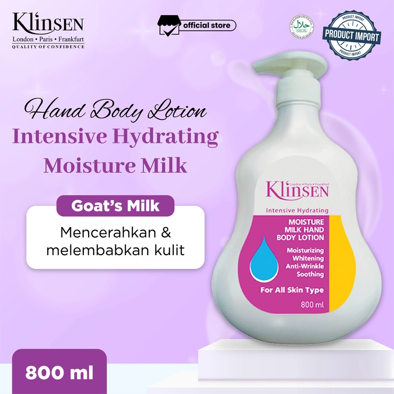 Hand Body Lotion Klinsen Intensive Hydrating Moisture Milk 800 ml