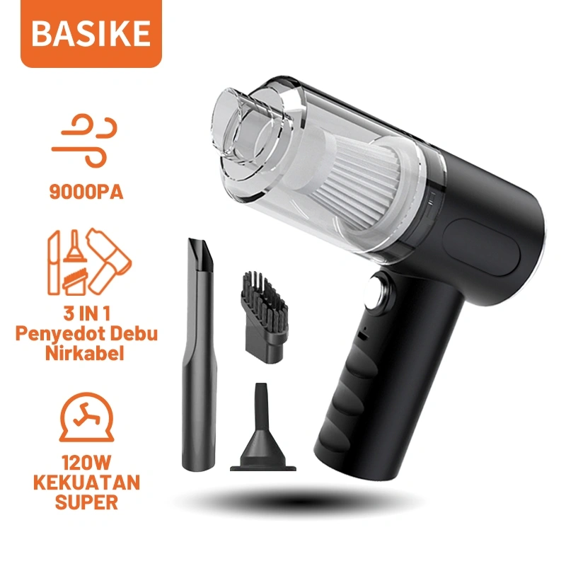 BASIKE Vacuum Cleaner Penyedot Debu Nirkabel 9000pa 120W Serbaguna Mobil Home Vakum Pembersih
