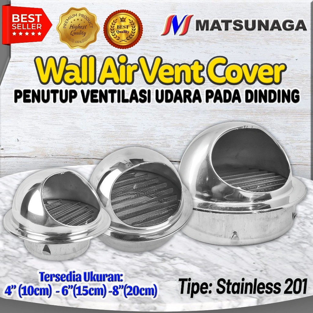 MATSUNAGA GRILL PENUTUP INLINE DUCT BOOSTER FAN (STAINLESS STEEL 201)