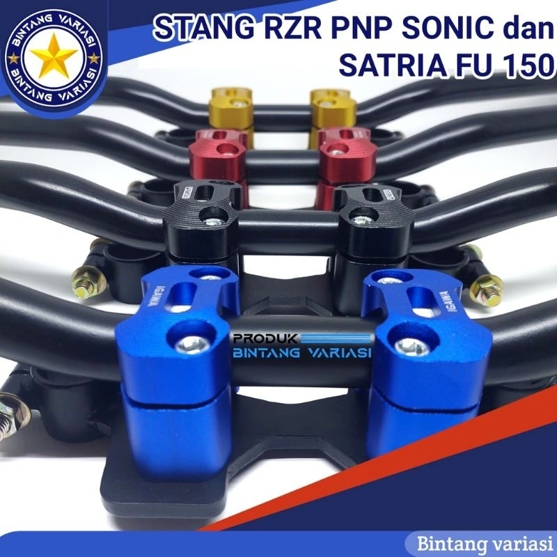 Stang Rzr Sonic dan Satria Fu Plus Dudukan Breket Stang Raiser Cnc