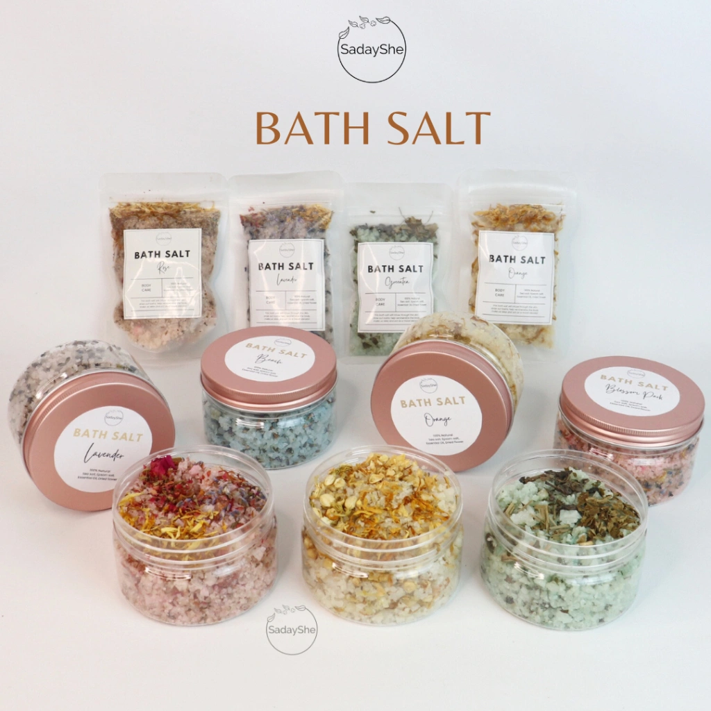 BATH SALT THERAPEUTIC FLORAL BY SADAYSHE GARAM MANDI SPA RENDAM TUBUH KAKI SOAK DRIED FLOWER BUNGA ASLI ORGANIK NATURAL SEA SALT EPSOM SEA HIMALAYAN WANGI AROMA AROMATERAPI AROMATHERAPY FOOT PEDICURE MEDICURE PERAWATAN KULIT BADAN KADO HAMPERS NATAL