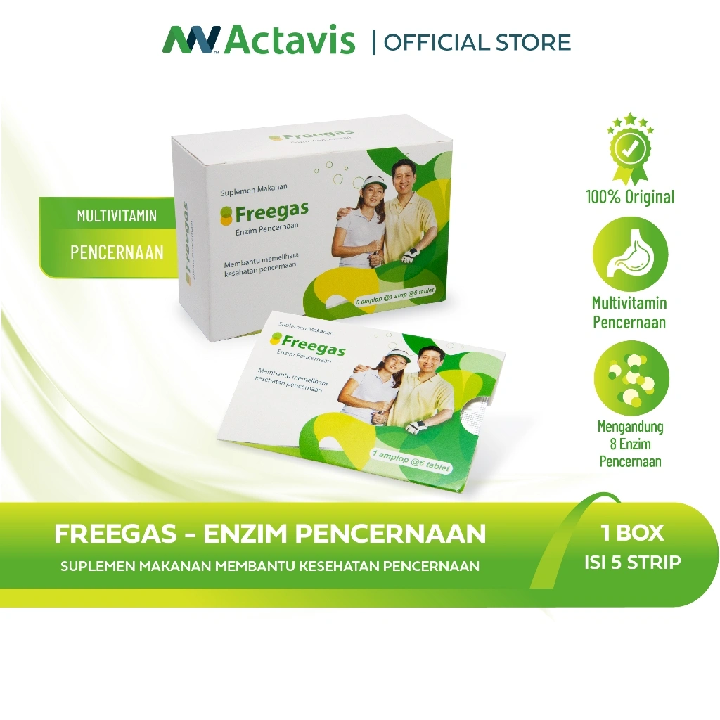 FREEGAS Enzim Pencernaan Suplemen Makanan Membantu Kesehatan Pencernaan - 1 Pack