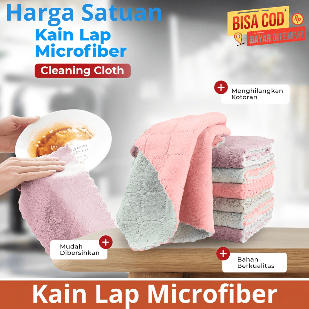 Kain Lap Microfiber - kain lap satuan serbaguna - kain lap anti minyak - Kain lap dapur microfiber