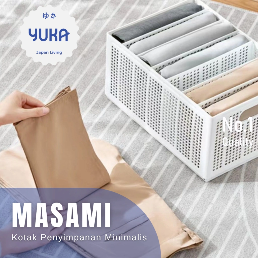 YUKA - MASAMI Penyimpanan Underwear Sekat Partisi Kotak Storage Perhiasan Multifungsi Organizer Pakaian Dalam Wadah Lemari Kaos Kaki Minimalis Perapi Kosmetik  Pemisah