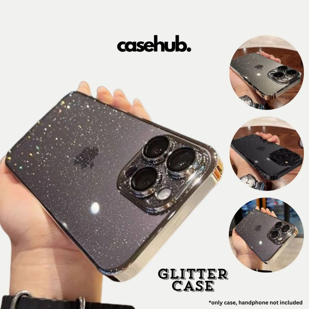 case glitter transparent metalic lens protector iphone 12 13 14 15 16 17 air plus pro promax casehub