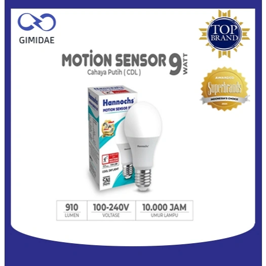 Hannochs  Lampu LED Motion Sensor / Lampu LED Sensor Gerak 9W/13W