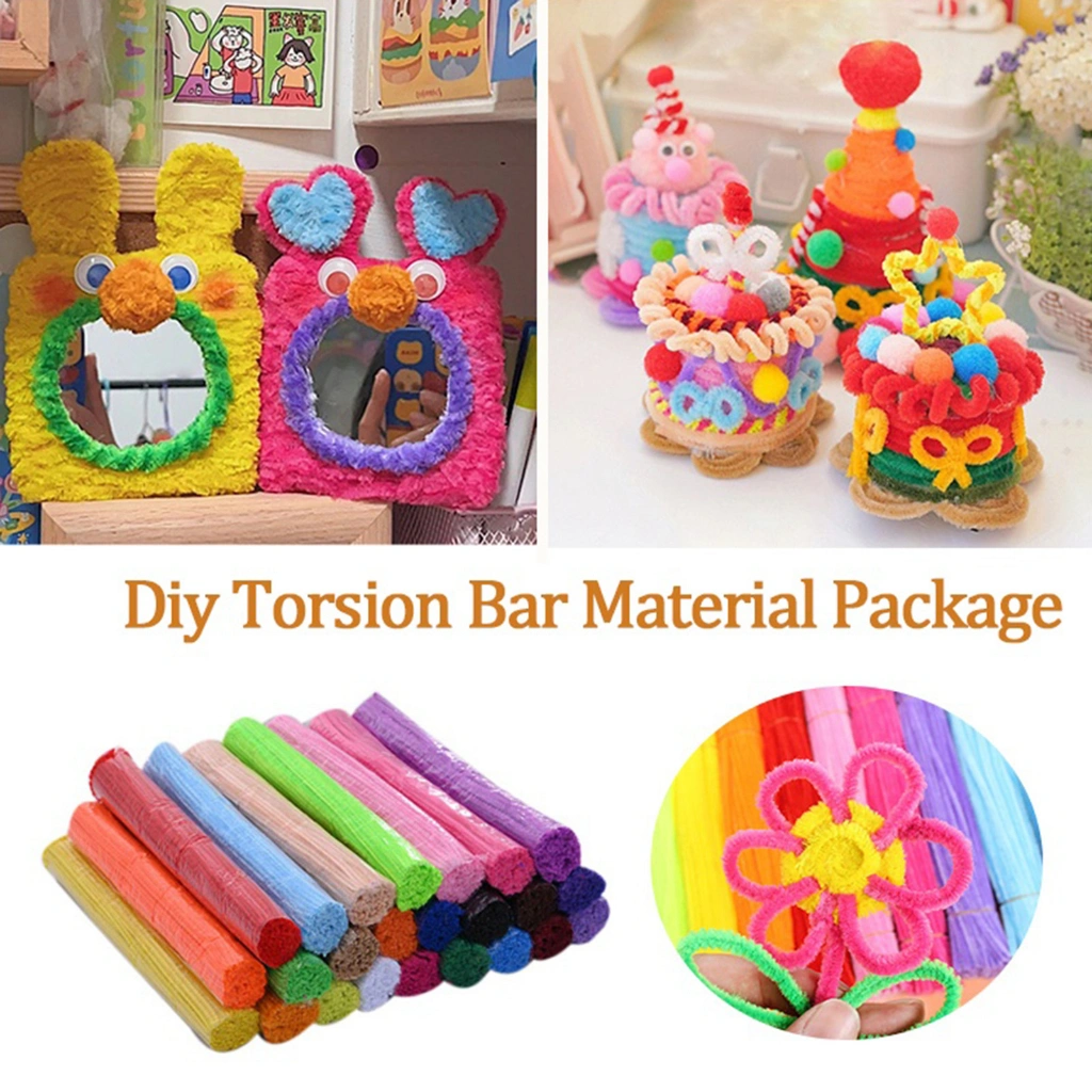 COD 100 Pcs/Set Twist Stick Pipe Cleaner Flower A30cm Twist Stick Pipe Cleaner Flower Bulu Mercy Warna Pastel Biji Kawat bulu Twist Rod Bouquet 100pcs/setgent Fluffy Soft DIY Berbagai Artworks Meningkatkan Kemampuan Tangan Dalam Chenille Batang