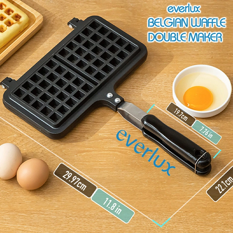 TERLENGKAP Alat Cetakan kue Belgian Waffle Panggang Roti Panci Telur Sandwich Maker GM Teflon Marble ANTI LENGKET - WAJAN PANGGANG OMELETTE 4 LUBANG