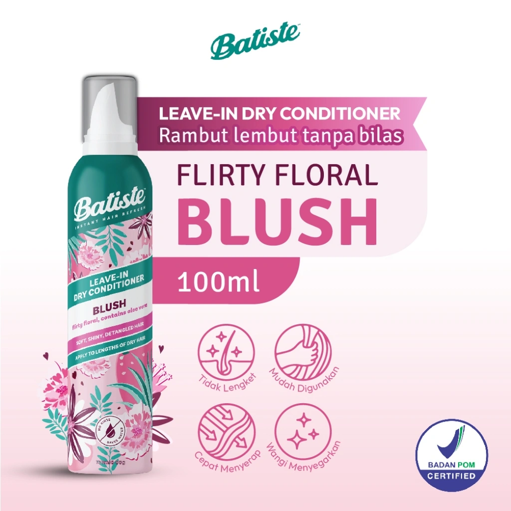 Batiste Leave In Dry Conditioner Blush 100ml (Tanpa Bilas)