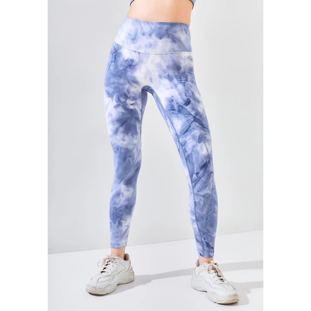iete Seoul Tie Dye High Waist Leggings Olahraga Wanita - Blue