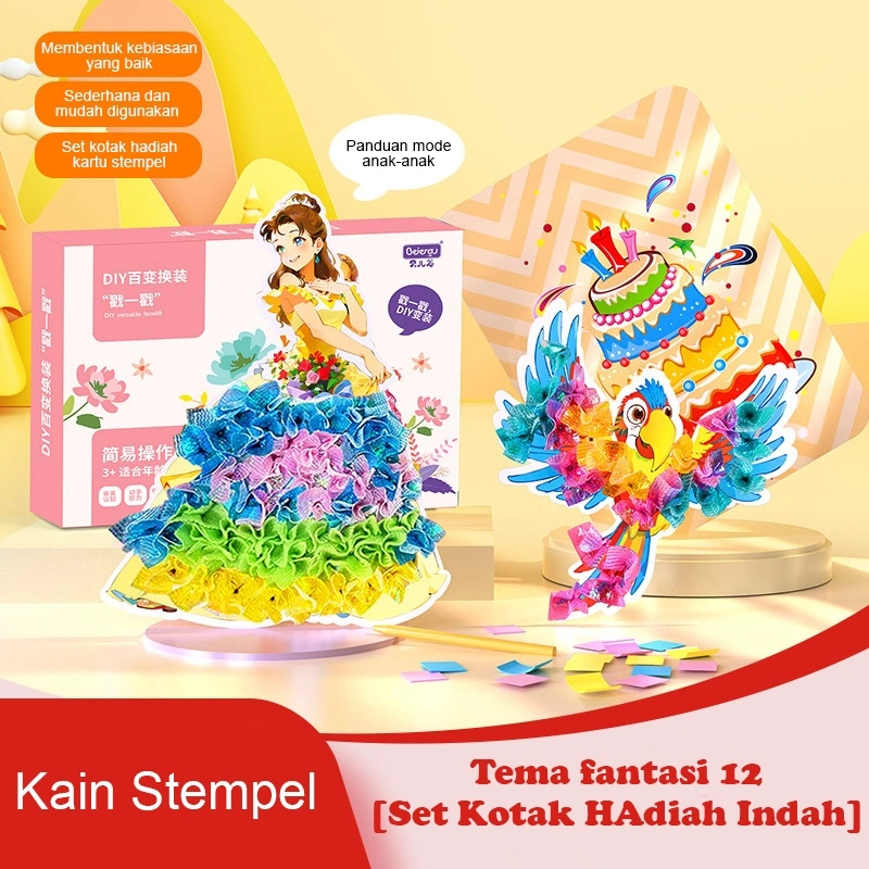 Mendesign Baju Boneka DIY Kerajinan Tangan / Mainan Kreasi DIY Dress Up Fashion Stiker Baju Princess Kreativitas / Crafting Kerajinan Tangan Boneka DIY