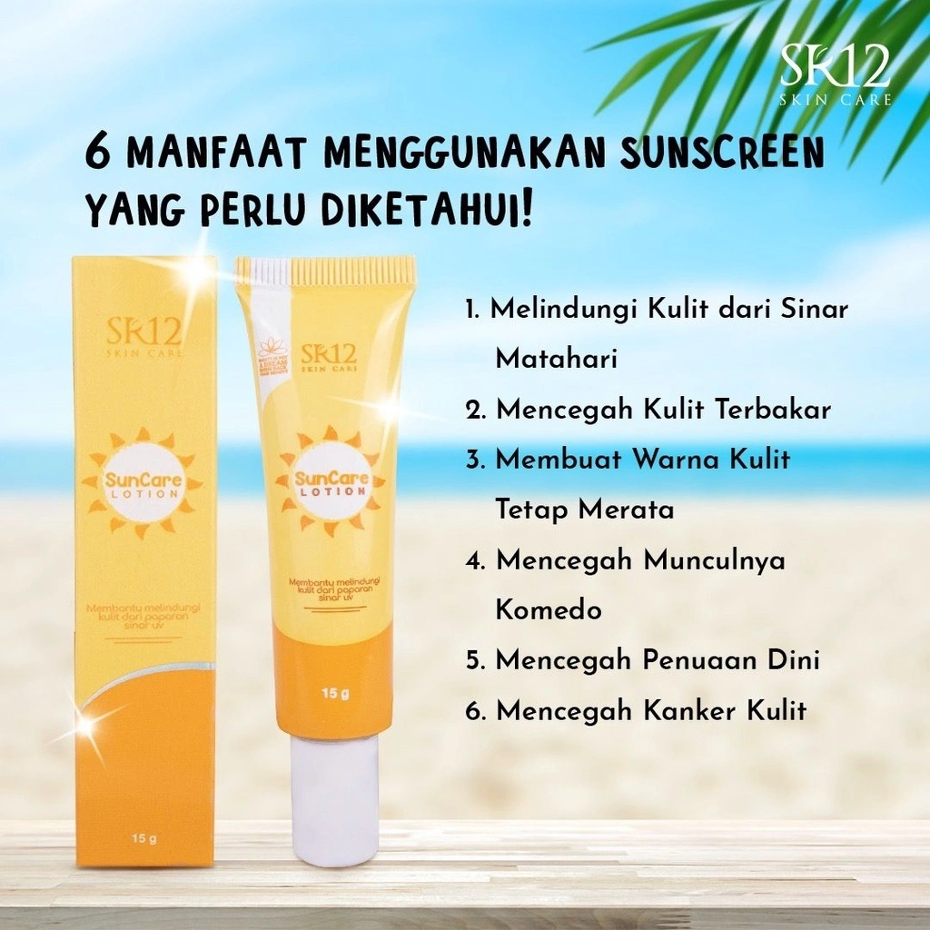 Suncare SR12 Tabir Surya Sunscreen SPF 25 Pelindung Sinar Matahari BPOM | Sun Care | Sunscreen SPF 25 Anti UV | SUNCARE LOTION SR12 DENGAN SPF25 | ANTI BELANG PELINDUNG DARI SINAR UV A&B | SUNBLOCK SR12 BPOM | PELIUNDUNG SINAR UV A & B SPF 30++