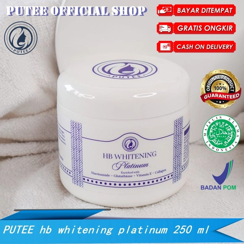 PUTEE hb whitening platinum / hbwhiteningbpom / pemutih badan / lotion / handbody / hb whitening