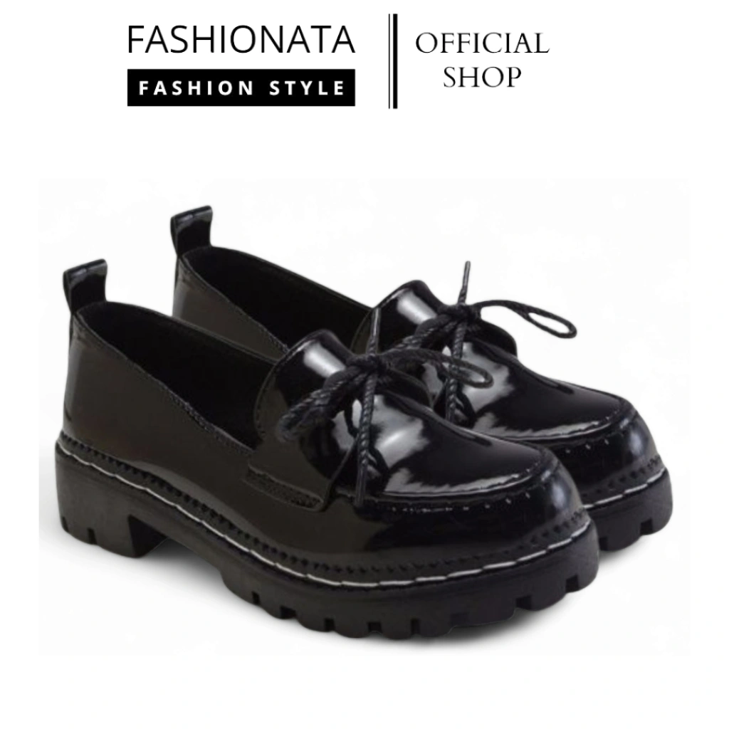 [ FASHIONATA ] Sepatu Docmart Wanita Hitam Sepatu Oxford Wanita  Premium Quality FN144