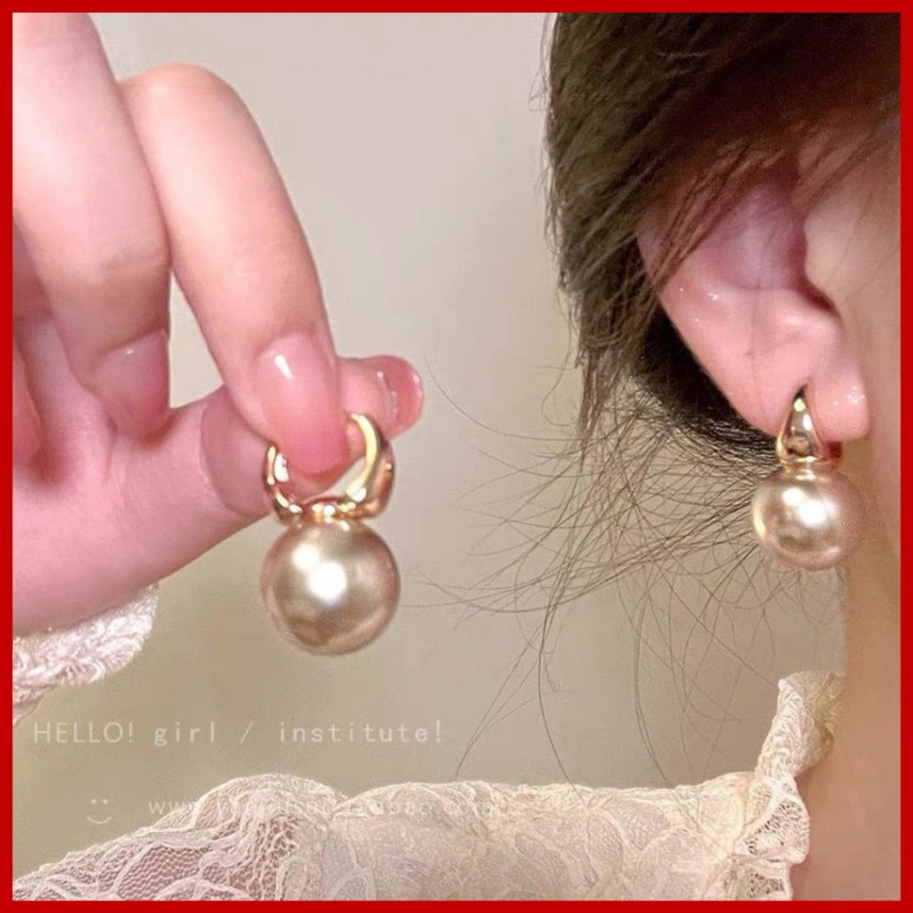AT140 - ANTING HOOP RINGS PEARL KOREA STEEL model korea simple elegant steel titanium clip mutiara