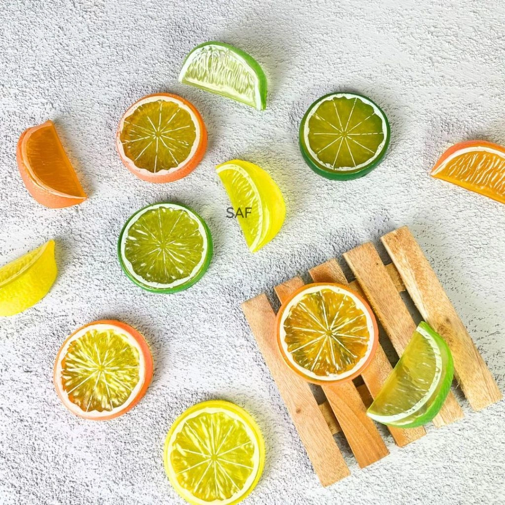 SAF Lemon Lime Artificial Realistis – Buah Palsu Plastik Properti Photography (Per Pcs)