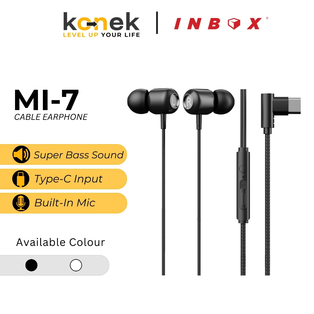 Inbox MI-7 Headset Earphone Type C Handsfree Mic Volume Control
