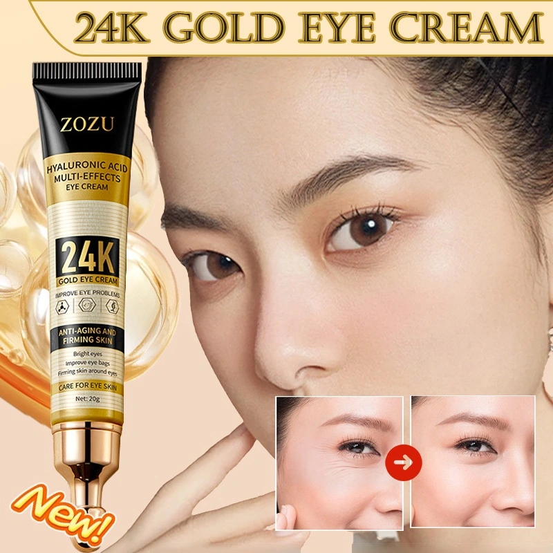 24K Gold Eye Cream Menghilangkan Mata Panda Kantong Mata Kerutan Mencerahkan Lingkaran Hitam