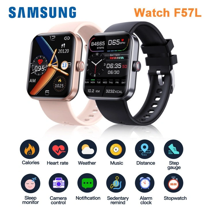 【2024 HOT】Samsung Smartwatch F57L NEW Blood Glucose 1.91 HD inci kalis air IP68 Panggilan BluetoothElectrocardiogram Temperature Blood Oxygen Sleep Monitoring ECG+PPG Sports 50 mod sukan ORI Jam Tangan Pintar Pria Wanita Android IOS Olahraga Watch