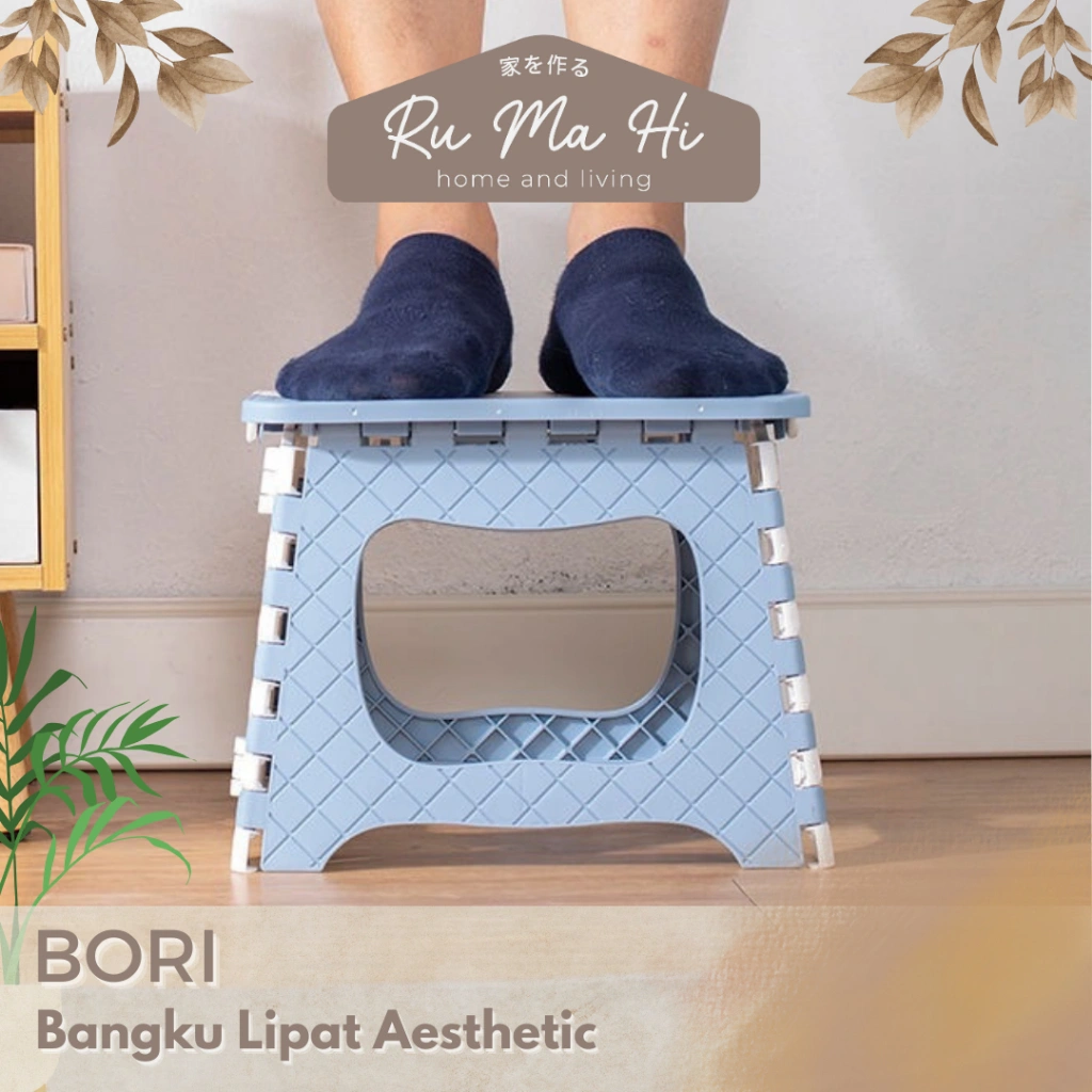 RUMAHI -BORI Kursi Mini Balita Minimalis Bangku Kecil Multifungsi Simpan Kursi Lipat Bayi Estetis Bangku Lipat Anak Praktis Tempat Duduk Serbaguna Mudah