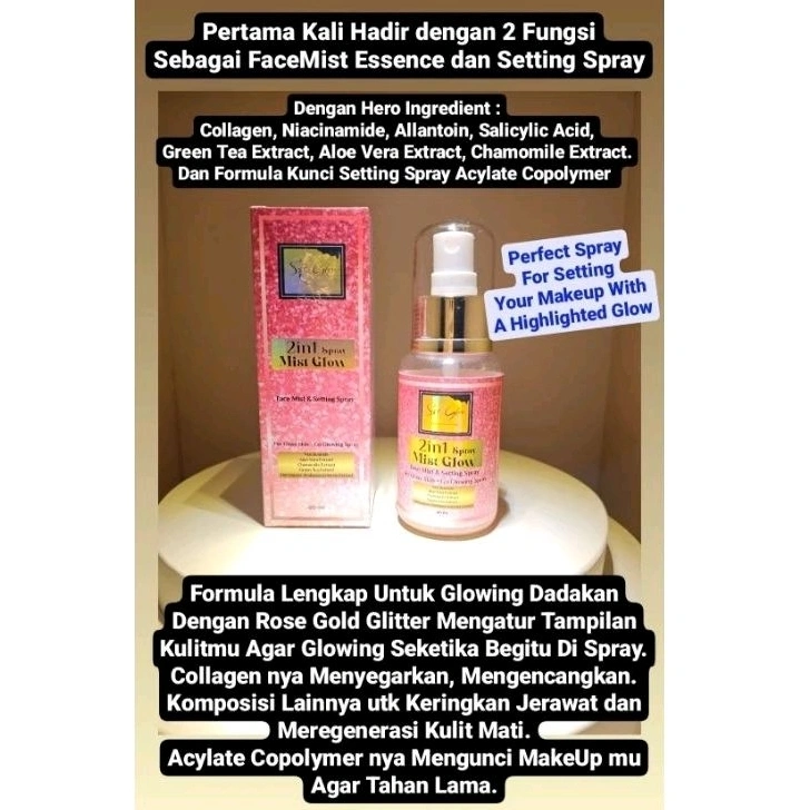 Glowing Face Mist Face Spray Wajah Setting Spray Make up