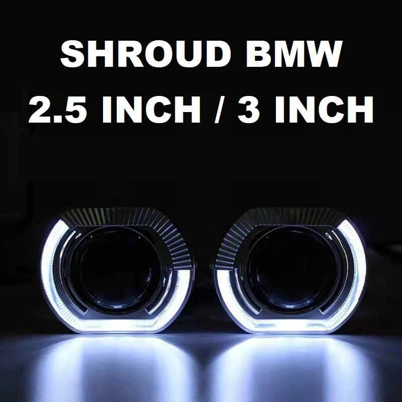 Shroud Projector BMW Sport 2.5 inch dan 3 inch Shroud Ring Setengah Motor Mobil Universal