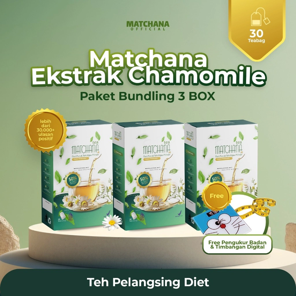 Obat Diet Ampuh | Teh Pelangsing, Teh Diet Matchana Ekstra Bunga Chamomille, Teh Hijau/Green Tea & Daun Jati Cina, Slimming Tea, Pelangsing Herbal dan Peluntur Lemak Detox tea, Obat Diet Aman Busui, Obat Pelangsing BPOM PIRT, Teh Pelangsing Teh Diet