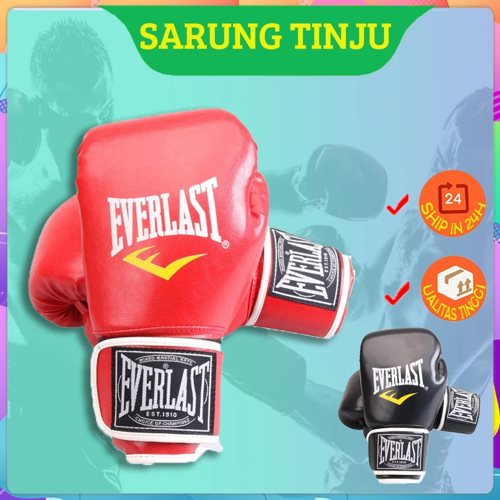 Sarung Tinju Everlast / Boxing Glove / Sarung Tinju Muaythai 8 10 12 OZ - Original