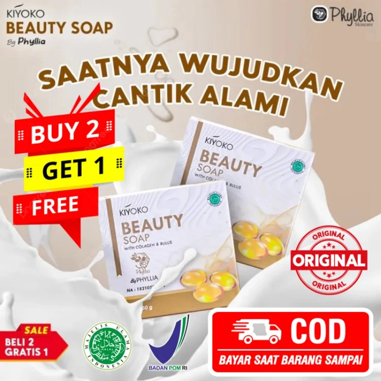 Sabun Kiyoko Beauty Soap Beli 2 Gratis 1 Original 100% - Untuk Mencerahkan / Melembabkan / Putih dll
