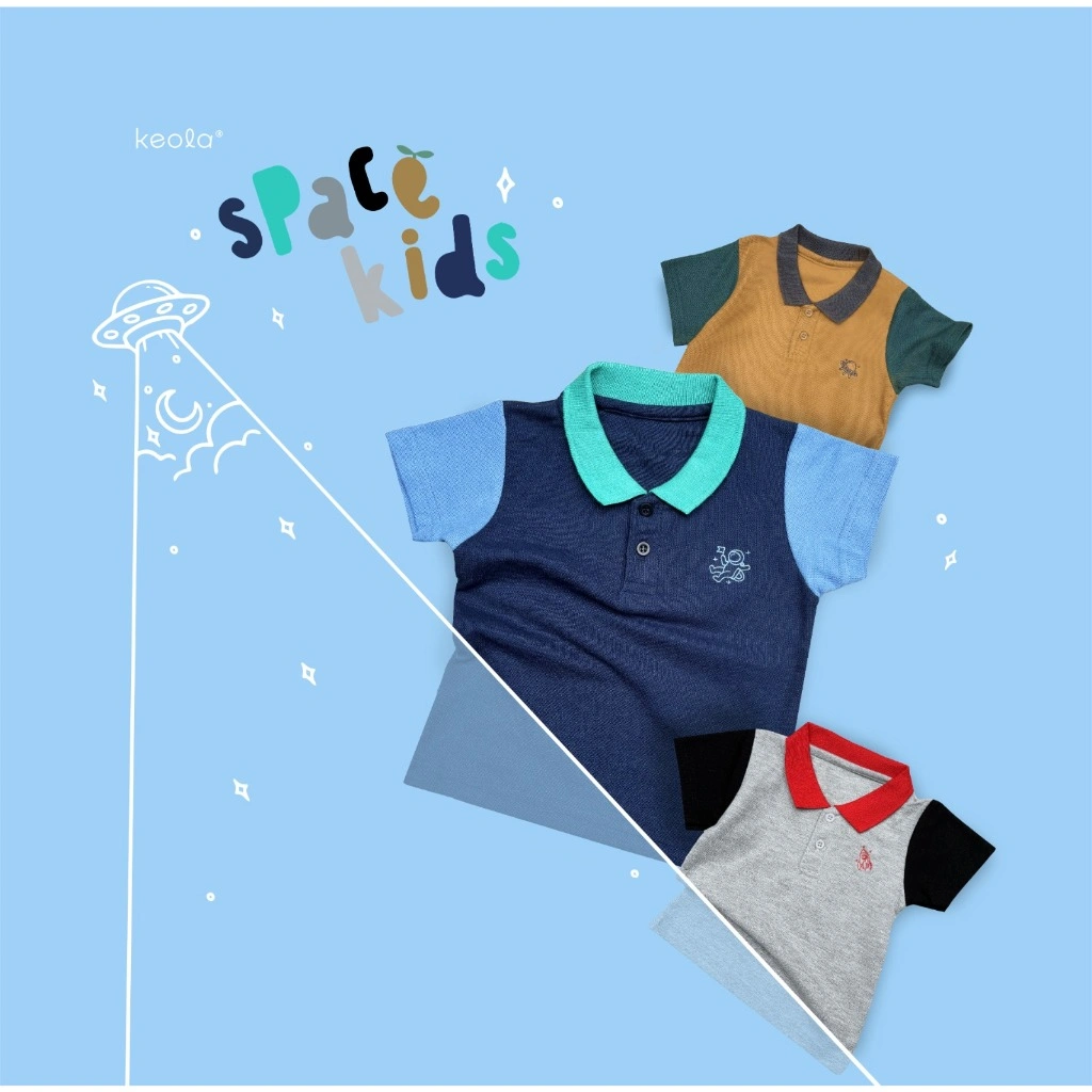 Keola Polo Space Shirt (Kaos Polo Koko Anak) Usia 1 – 6 Tahun / Premium Polo Tee Kekinian terbaru