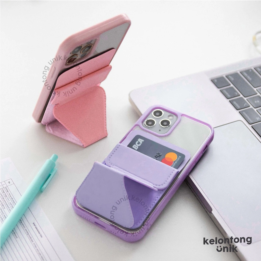 Acc_box | 3 in 1 Invisible Magnetic Phone Grip, Phone Stand & Sticky Card Holder HP Kulit CHUP