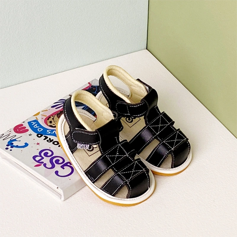 sendal bayi sandal bayi prewalker umur 2-12 bulan model casual S04 polos HITAM Ringan & Anti Slip