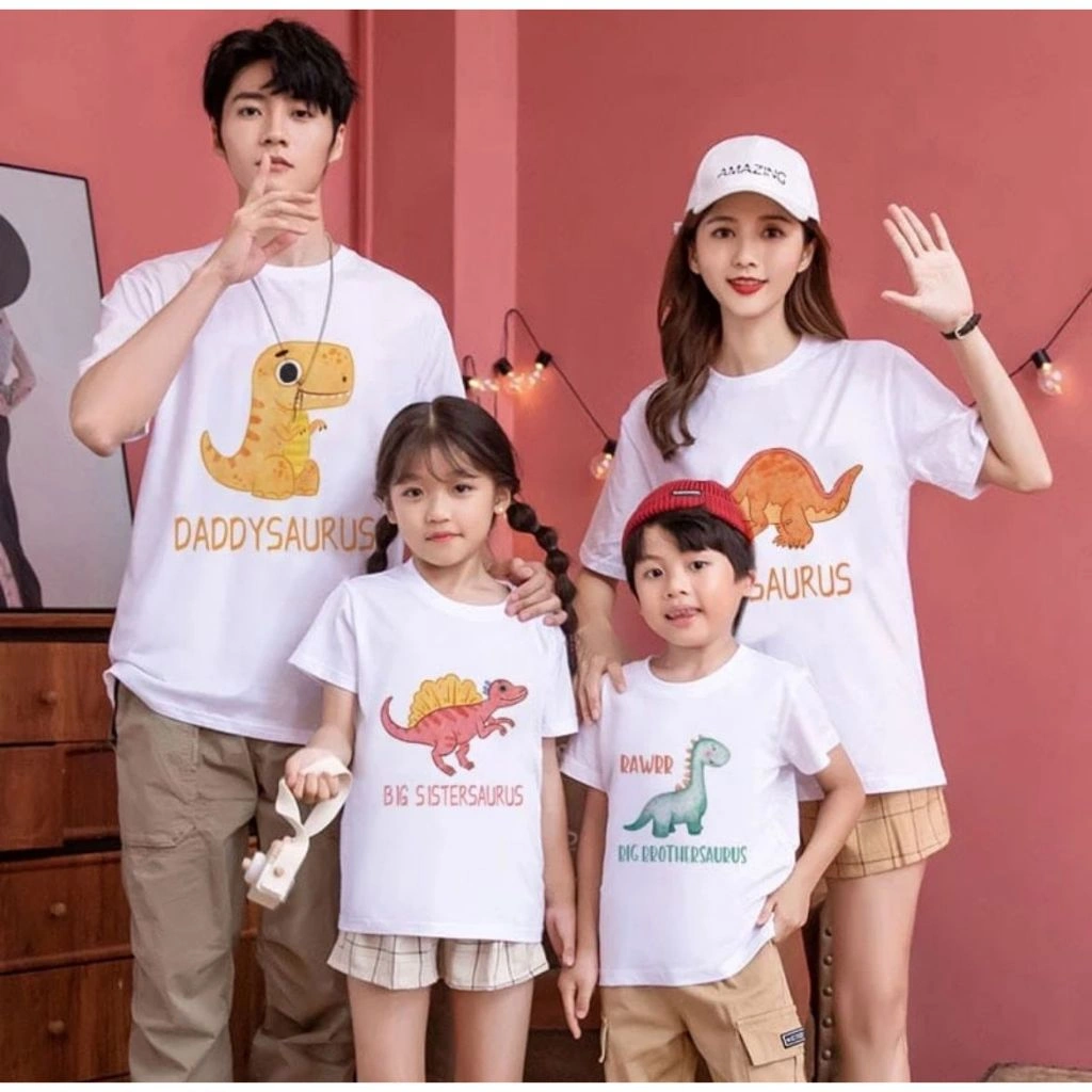 Herlin Collection_Kaos dan Jumper Couple Keluarga DINOSAURUS TREX_Kaos Anak dan Dewasa